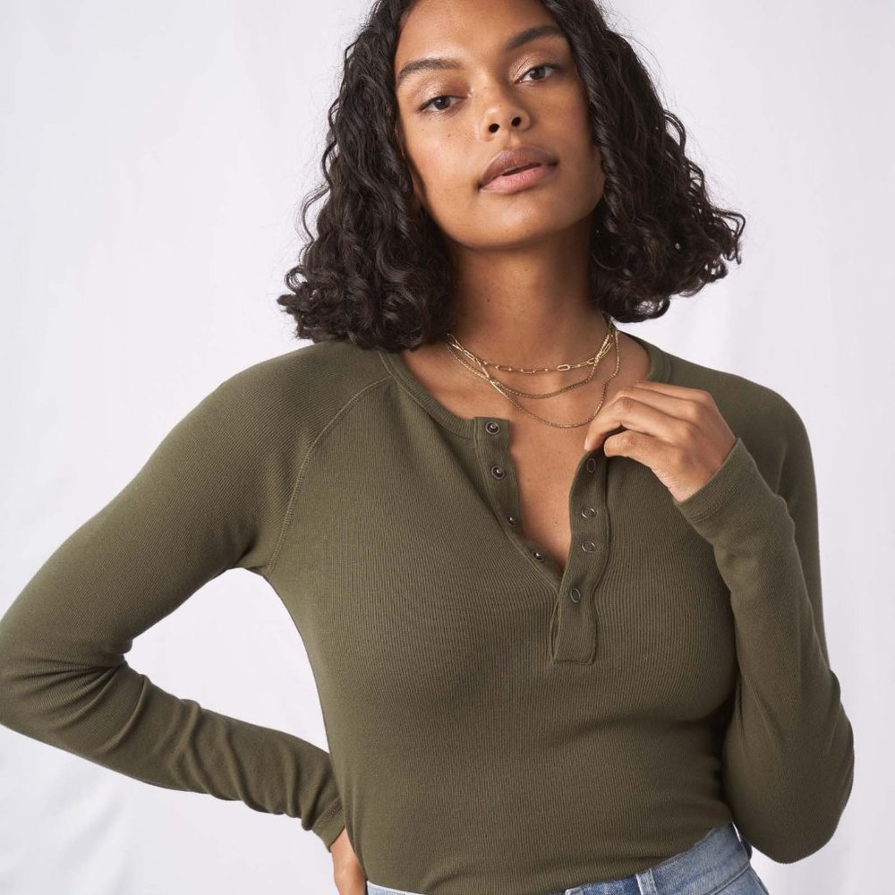 United By Blue Organic Ribbed Thermal Henley
